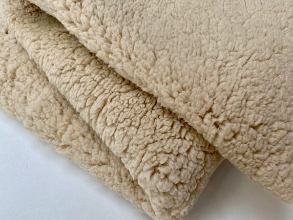 Sherpa Fleece Fabric Super Soft Stretch Material Home Decor Upholstery Dressmaking - 64"/165 cm Wide - CREAM - Image 2