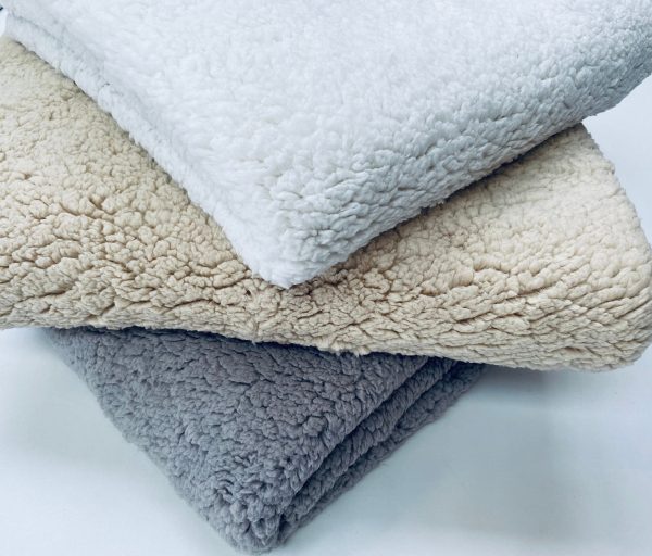 Sherpa Fleece Fabric Super Soft Stretch Material Home Decor Upholstery Dressmaking - 64"/165 cm Wide - CREAM - Image 4
