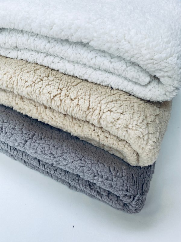 Sherpa Fleece Fabric Super Soft Stretch Material Home Decor Upholstery Dressmaking - 64"/165 cm Wide - CREAM - Image 5