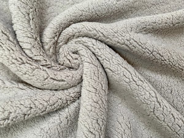 Sherpa Fleece Fabric Super Soft Stretch Material Home Decor Upholstery Dressmaking - 64"/165 cm Wide - GREY