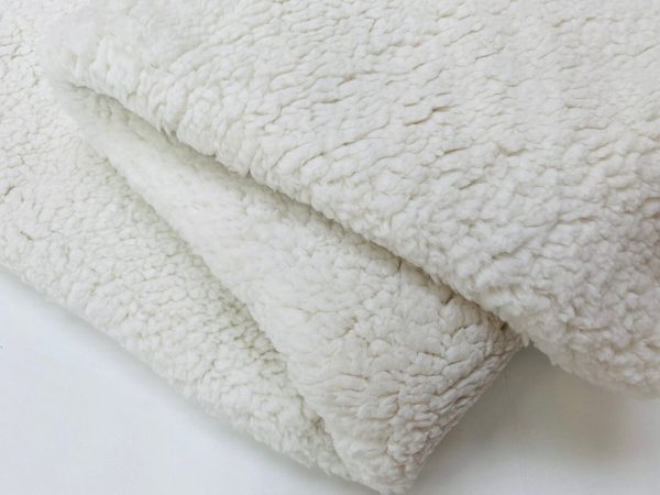 Sherpa Fleece Fabric Super Soft Stretch Material Home Decor Upholstery Dressmaking - 64"/165 cm Wide - WHITE - Image 2