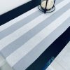WHITE Striped Teflon Table Runner For Events, Weddings, Home decor, Water Repellent - 12'' wide - Any Length - Image 2