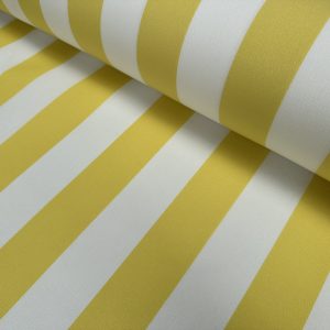 Yellow & White Striped DRALON Outdoor Fabric Acrylic Teflon Waterproof Upholstery Material For Cushion Gazebo Beach - 63"/160cm Wide
