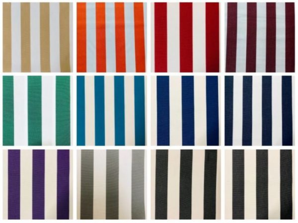 Striped DRALON Outdoor Fabric Solid Acrylic Teflon Waterproof Upholstery Material For Cushion Gazebo Beach - 125"/320cm Wide
