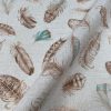 Feathers Fabric Falling Wing Falling Feather Canvas - Curtains, Upholstery, Dress Material - 140 cm or 55" Wide Textile - Beige Turquoise - Image 2