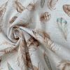 Feathers Fabric Falling Wing Falling Feather Canvas - Curtains, Upholstery, Dress Material - 140 cm or 55" Wide Textile - Beige Turquoise - Image 3