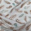 Feathers Fabric Falling Wing Falling Feather Canvas - Curtains, Upholstery, Dress Material - 140 cm or 55" Wide Textile - Beige Turquoise - Image 5