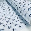 Small Anchor Fabric - Curtains, Upholstery, Dress Material - Ocean Marine Design - 140 cm Wide Textile - White - Image 5