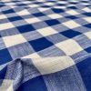BRIGHT BLUE & White Gingham Linen Checked Linen Fabric Plaid Material Buffalo Check Cotton Yarn Tartan - 59" or 150cm wide - Image 3