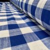 BRIGHT BLUE & White Gingham Linen Checked Linen Fabric Plaid Material Buffalo Check Cotton Yarn Tartan - 59" or 150cm wide - Image 4