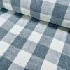 Grey & White Gingham Linen Checked Linen Fabric Plaid Material Buffalo Check Cotton Yarn Tartan - 59" or 150cm wide