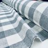 Grey & White Gingham Linen Checked Linen Fabric Plaid Material Buffalo Check Cotton Yarn Tartan - 59" or 150cm wide - Image 2