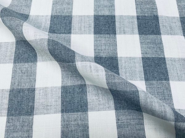 Gingham Linen Checked Linen Fabric Plaid Material Buffalo Check Cotton Yarn -140cm wide - Black, Blue, Red, Pink, Orange, Khaki, Grey, Brown - Image 17