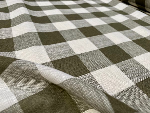 Gingham Linen Checked Linen Fabric Plaid Material Buffalo Check Cotton Yarn -140cm wide - Black, Blue, Red, Pink, Orange, Khaki, Grey, Brown - Image 15