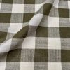 Khaki Green & White Gingham Linen Checked Linen Fabric Plaid Material Buffalo Check Cotton Yarn Tartan - 59" or 150cm wide - Image 4