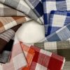 Red & White Gingham Linen Checked Linen Fabric Plaid Material Buffalo Check Cotton Yarn -140cm wide - Image 9