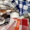 Red & White Gingham Linen Checked Linen Fabric Plaid Material Buffalo Check Cotton Yarn -140cm wide - Image 8