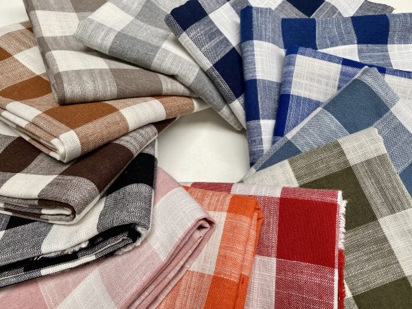 Black & White Gingham Linen Checked Linen Fabric Plaid Material Buffalo Check Cotton Yarn -140cm wide - Image 6
