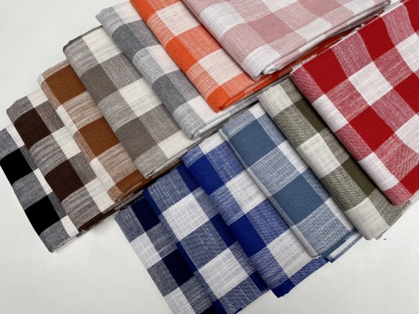Black & White Gingham Linen Checked Linen Fabric Plaid Material Buffalo Check Cotton Yarn -140cm wide - Image 5