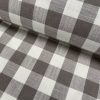 TAUPE BROWN & White Gingham Linen Checked Linen Fabric Plaid Material Buffalo Check Cotton Yarn Tartan - 59" or 150cm wide