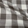 TAUPE BROWN & White Gingham Linen Checked Linen Fabric Plaid Material Buffalo Check Cotton Yarn Tartan - 59" or 150cm wide - Image 3