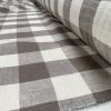 TAUPE BROWN & White Gingham Linen Checked Linen Fabric Plaid Material Buffalo Check Cotton Yarn Tartan - 59" or 150cm wide - Image 2