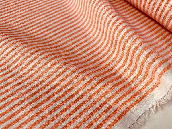 Candy Stripe Linen Fabric Light Cotton Material Cute Striped White Lines Home Decor, Dressmaking - 59" or 150cm wide - Image 18