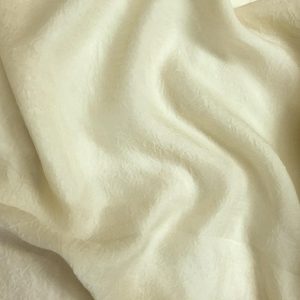 Crushed Voile Taffeta Lightweight Soft Curtains, Dress Fabric Tutu Mesh Net Wedding Bridal Material - 59" or 150cm Wide - Ivory Cream