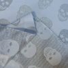 Skulls - Glitter Silver Thread Lurex Fabric Metallic Look Halloween Skull Double Face Jacquard Material Curtain, Upholstery - 55"/140cm wide - White - Image 5