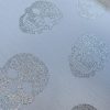 Skulls - Glitter Silver Thread Lurex Fabric Metallic Look Halloween Skull Double Face Jacquard Material Curtain, Upholstery - 55"/140cm wide - White - Image 4