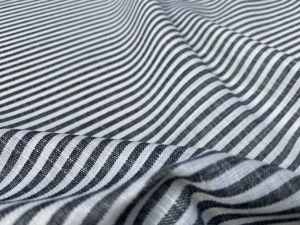 Candy Stripe Linen Fabric Light Cotton Material Cute Striped White Lines Home Decor, Dressmaking - 59" or 150cm wide - Image 38