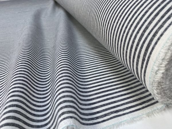Candy Stripe Linen Fabric Light Cotton Material Cute Striped White Lines Home Decor, Dressmaking - 59" or 150cm wide - Image 37