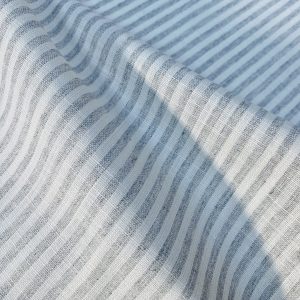 Candy Stripe Linen Fabric Light Cotton Material Cute Striped White Lines Home Decor, Dressmaking - 59" or 150cm wide - Grey