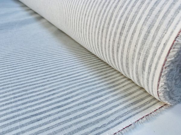 Candy Stripe Linen Fabric Light Cotton Material Cute Striped White Lines Home Decor, Dressmaking - 59" or 150cm wide - Image 30