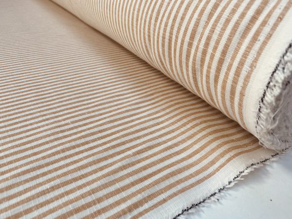 Candy Stripe Linen Fabric Light Cotton Material Cute Striped White Lines Home Decor, Dressmaking - 59" or 150cm wide - Image 27