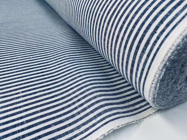 Candy Stripe Linen Fabric Light Cotton Material Cute Striped White Lines Home Decor, Dressmaking - 59" or 150cm wide - Image 22