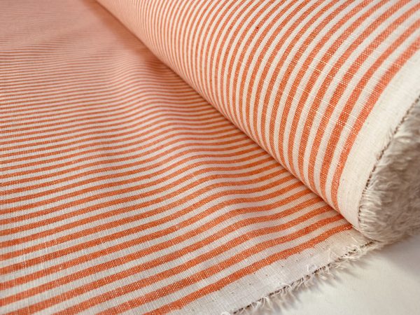 Candy Stripe Linen Fabric Light Cotton Material Cute Striped White Lines Home Decor, Dressmaking - 59" or 150cm wide - Image 20