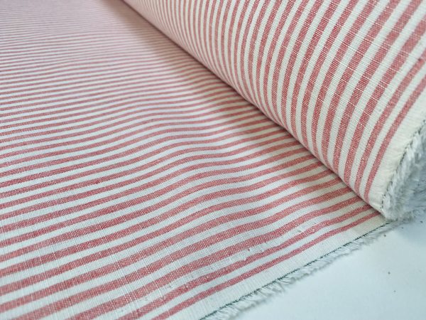 Candy Stripe Linen Fabric Light Cotton Material Cute Striped White Lines Home Decor, Dressmaking - 59" or 150cm wide - Image 15