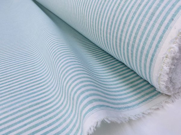Candy Stripe Linen Fabric Light Cotton Material Cute Striped White Lines Home Decor, Dressmaking - 59" or 150cm wide - Image 12
