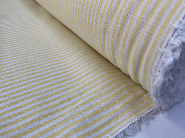 Candy Stripe Linen Fabric Light Cotton Material Cute Striped White Lines Home Decor, Dressmaking - 59" or 150cm wide - Image 7