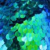 18mm Large Sequin Fabric Glitter Stretch Material - Backdrop, Dress Making, Home Decoration - 130cm wide Sparkling Paillettes - Iridescent Green - Image 3