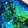 18mm Large Sequin Fabric Glitter Stretch Material - Backdrop, Dress Making, Home Decoration - 130cm wide Sparkling Paillettes - Iridescent Green - Image 2