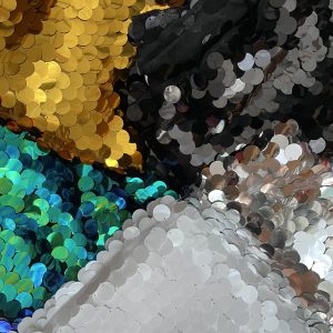 18mm Large Sequin Fabric Glitter Stretch Material - Backdrop, Dress Making, Home Decoration - 130cm wide - Sparkling Paillettes