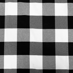 Dobby Buffalo BIG Checks Tartan Fabric Curtain Upholstery Cotton Material Plaid Scottish Royal Stewart Check 55" or 140cm Wide Canvas BLACK