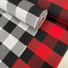 Dobby Buffalo BIG Checks Tartan Fabric Curtain Upholstery Cotton Material Plaid Scottish Royal Stewart Check 55" or 140cm Wide Canvas BLACK - Image 6