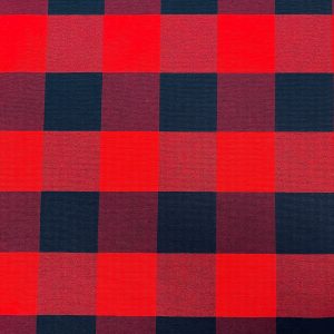 Dobby Buffalo BIG Checks Tartan Fabric Curtain Upholstery Cotton Material Plaid Scottish Royal Stewart Check 55" or 140cm Wide RED Canvas