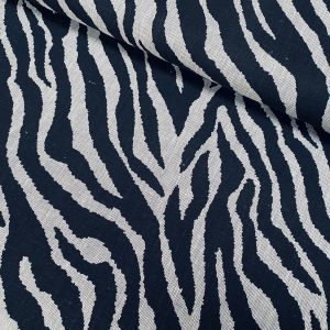 Black Tiger Fabric Zebra Stripes Animal Print Cotton Linen Blend Home Decor, Curtain, Dressmaking 135-140cm Wide