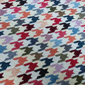 Houndstooth Woven Gobelin Fabric Home Decor Tapestry Material for Curtains, Upholstery  - 55"/140cm Wide - Multicolour