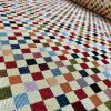 Teflon Woven  Squares Gobelin Outdoor Fabric Home Decor Tapestry Material for Curtains, Upholstery  - 55"/140cm Wide - Multicolour