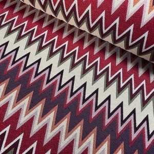 Zig Zag Woven Gobelin Fabric Home Decor Tapestry Material for Curtains, Upholstery  - 55"/140cm Wide - Multicolour